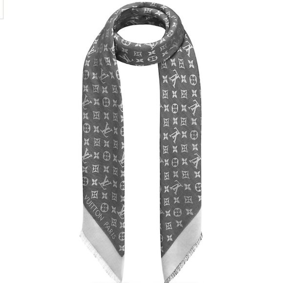 Monogram Denim Shawl by Louis Vuitton in Black - Picture 2 of 8